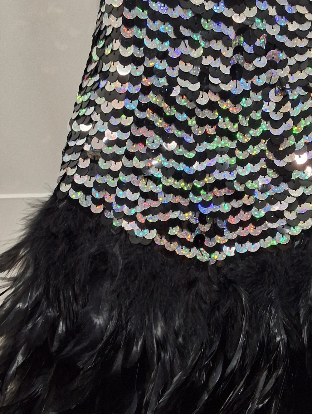 The Samba Shop~Women Sequin Duck Feather Carnival Showgirl Dress~Handmade~12/14 - Picture 3 of 6